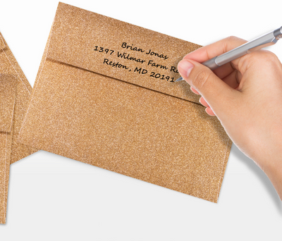 Rose Gold Sparkle 90lb A7 Invitation Envelopes (5 1/4 x 7 1/4) with Peel & Seal