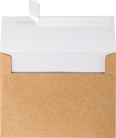 Rose Gold Sparkle 90lb A7 Invitation Envelopes (5 1/4 x 7 1/4) with Peel & Seal