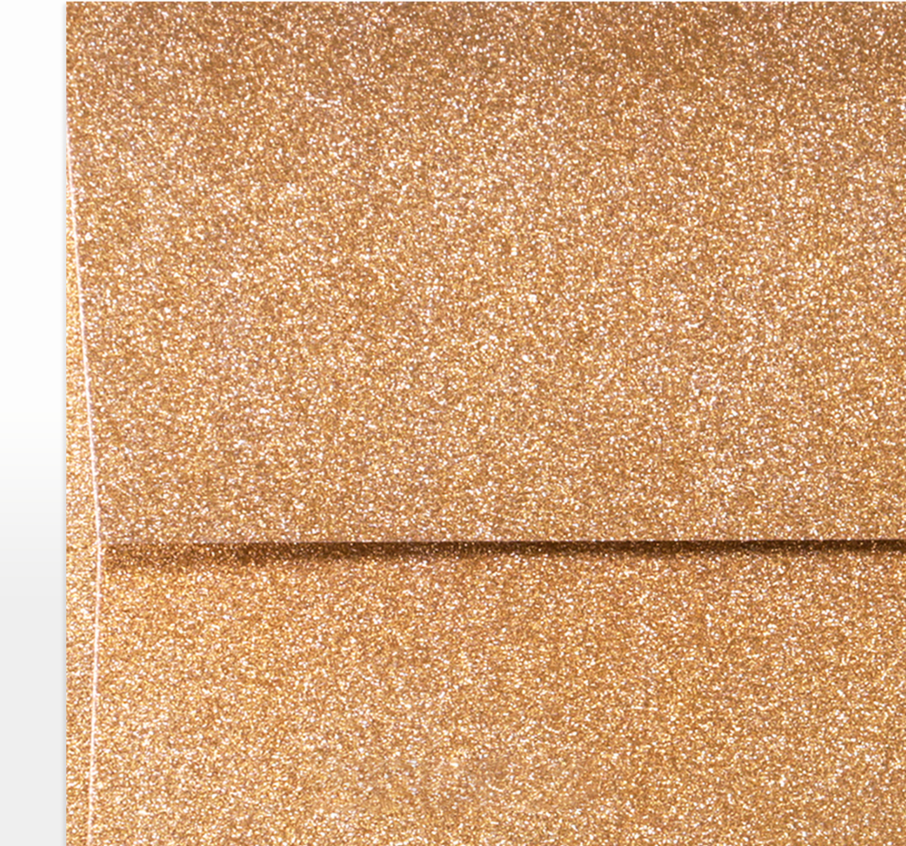 Rose Gold Sparkle 90lb A7 Invitation Envelopes (5 1/4 x 7 1/4) with Peel & Seal