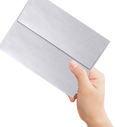 Silver Metallic 32lb A6 Invitation Envelopes (4 3/4 x 6 1/2) with Peel & Seal