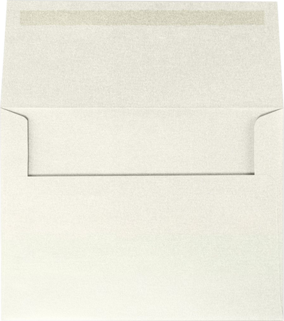 White Quartz Metallic 32lb A6 Invitation Envelopes (4 3/4 x 6 1/2) with Peel & Seal