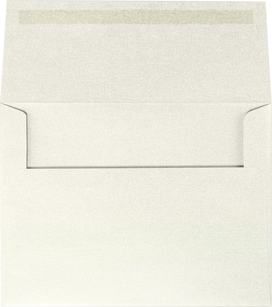 White Quartz Metallic 32lb A6 Invitation Envelopes (4 3/4 x 6 1/2) with Peel & Seal