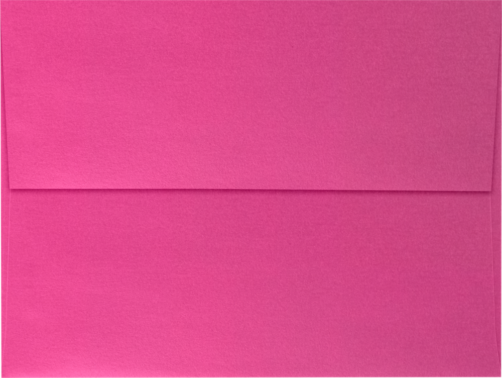 Azalea Fuchsia Pink Metallic 32lb A6 Invitation Envelopes (4 3/4 x 6 1/2) with Peel & Seal