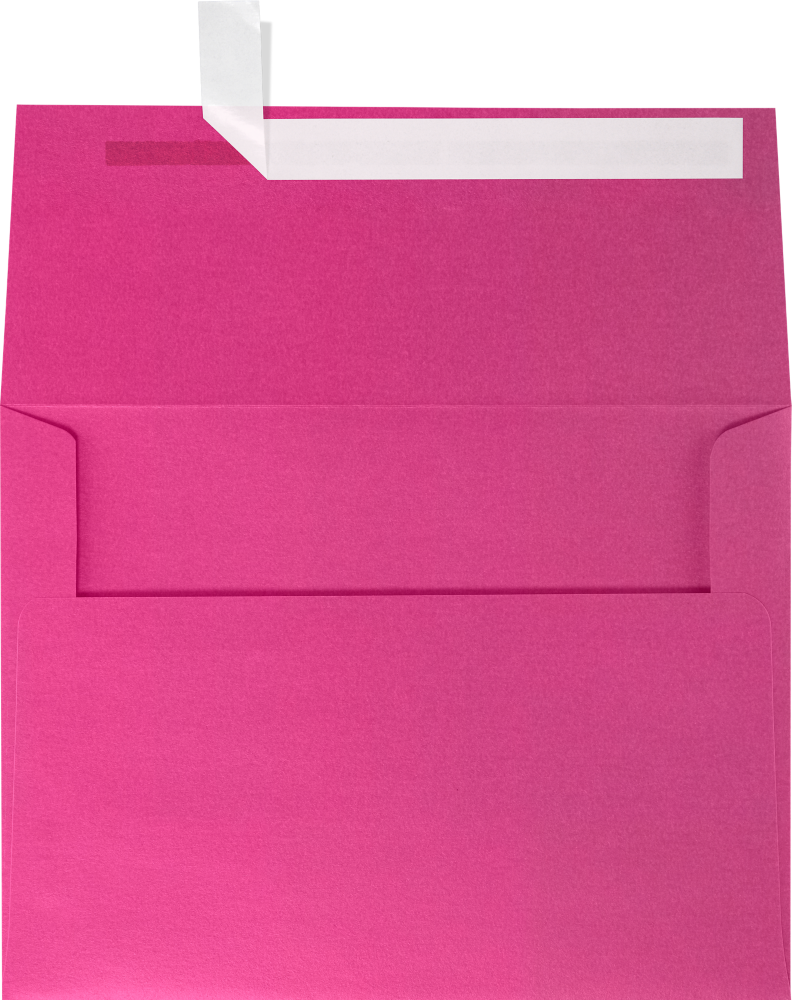 Azalea Fuchsia Pink Metallic 32lb A6 Invitation Envelopes (4 3/4 x 6 1/2) with Peel & Seal