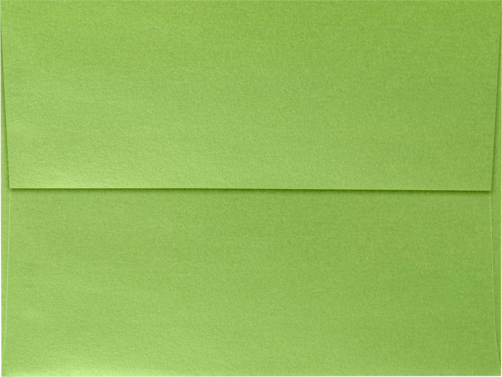 Lime Green Metallic 32lb A6 Invitation Envelopes (4 3/4 x 6 1/2) with Peel & Seal