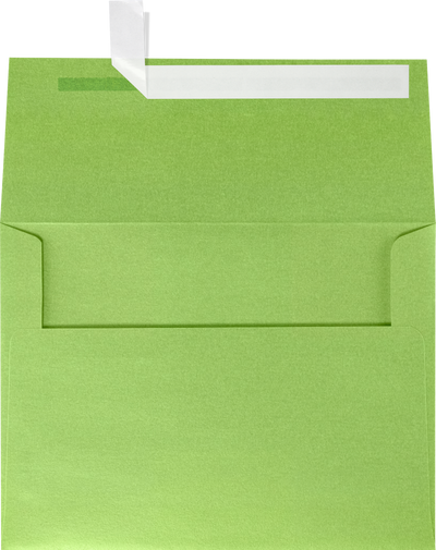 Lime Green Metallic 32lb A6 Invitation Envelopes (4 3/4 x 6 1/2) with Peel & Seal