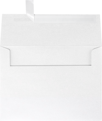 Crystal White Metallic 32lb A6 Invitation Envelopes (4 3/4 x 6 1/2) with Peel & Seal