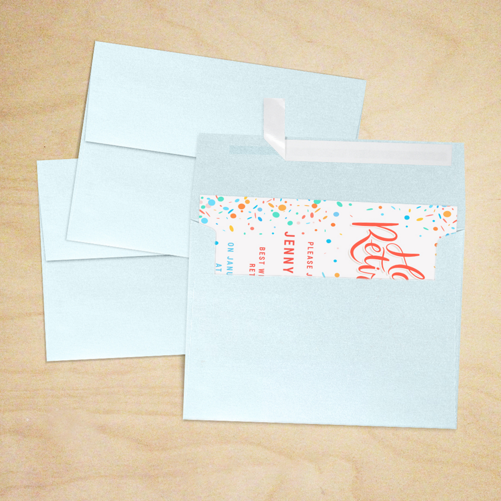 Aquamarine Blue Metallic 32lb A7 Invitation Envelopes (5 1/4 x 7 1/4) with Peel & Seal