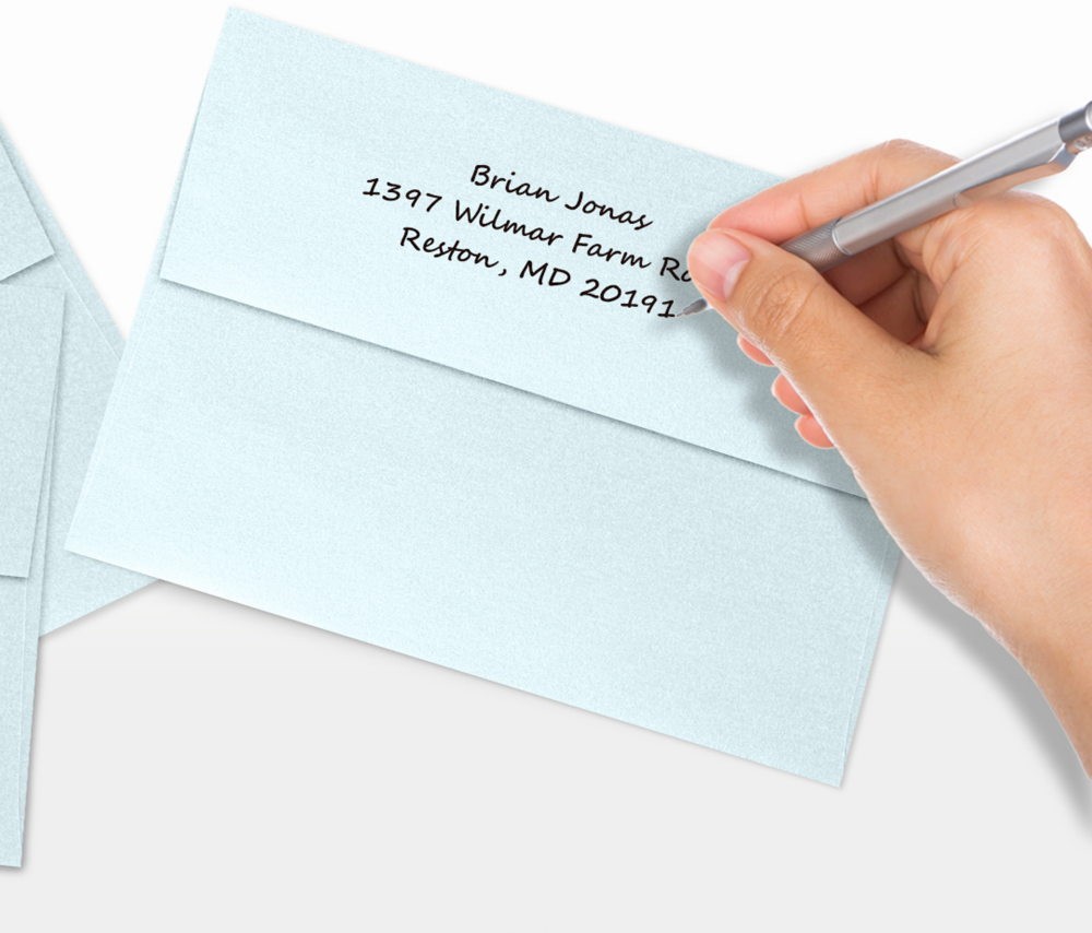 Aquamarine Blue Metallic 32lb A7 Invitation Envelopes (5 1/4 x 7 1/4) with Peel & Seal