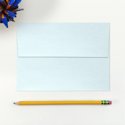 Aquamarine Blue Metallic 32lb A7 Invitation Envelopes (5 1/4 x 7 1/4) with Peel & Seal