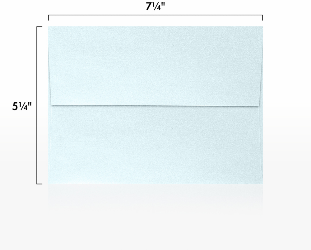 Aquamarine Blue Metallic 32lb A7 Invitation Envelopes (5 1/4 x 7 1/4) with Peel & Seal