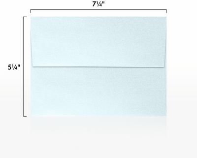 Aquamarine Blue Metallic 32lb A7 Invitation Envelopes (5 1/4 x 7 1/4) with Peel & Seal