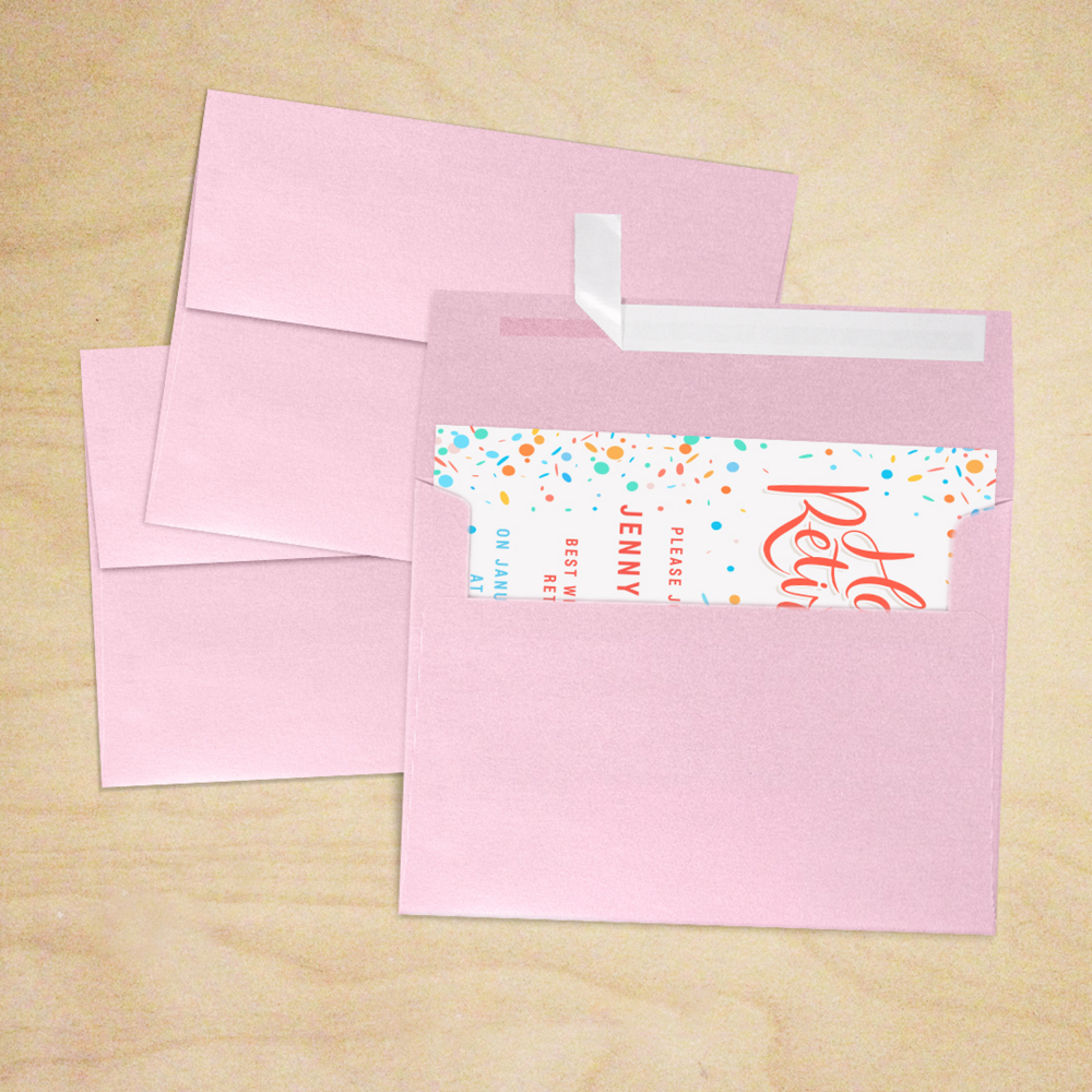 Pink Rose Metallic 32lb A7 Invitation Envelopes (5 1/4 x 7 1/4) with Peel & Seal
