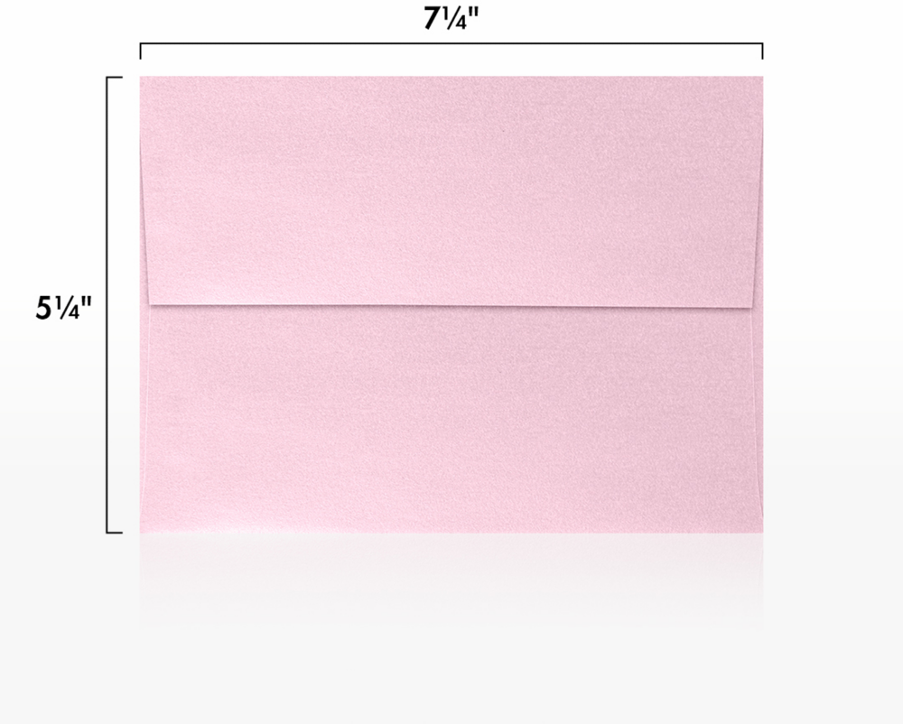 Pink Rose Metallic 32lb A7 Invitation Envelopes (5 1/4 x 7 1/4) with Peel & Seal