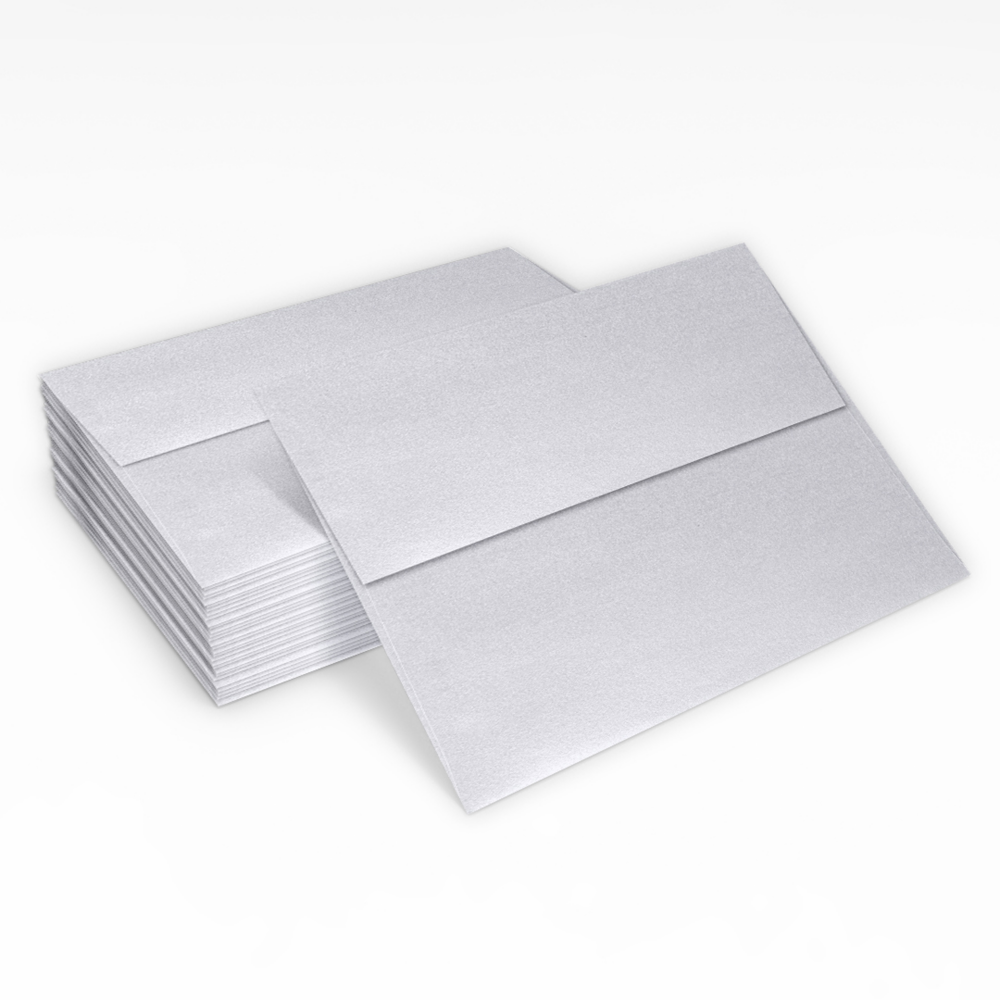 Silver Metallic 32lb A7 Invitation Envelopes (5 1/4 x 7 1/4) with Peel & Seal