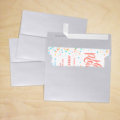 Silver Metallic 32lb A7 Invitation Envelopes (5 1/4 x 7 1/4) with Peel & Seal