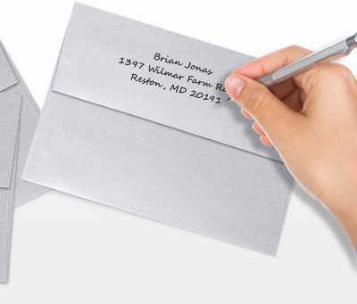 Silver Metallic 32lb A7 Invitation Envelopes (5 1/4 x 7 1/4) with Peel & Seal