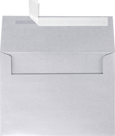 Silver Metallic 32lb A7 Invitation Envelopes (5 1/4 x 7 1/4) with Peel & Seal