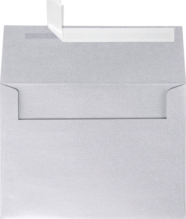 Silver Metallic 32lb A7 Invitation Envelopes (5 1/4 x 7 1/4) with Peel & Seal
