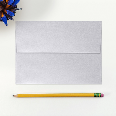 Silver Metallic 32lb A7 Invitation Envelopes (5 1/4 x 7 1/4) with Peel & Seal