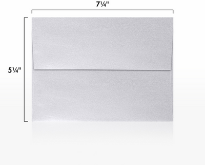 Silver Metallic 32lb A7 Invitation Envelopes (5 1/4 x 7 1/4) with Peel & Seal