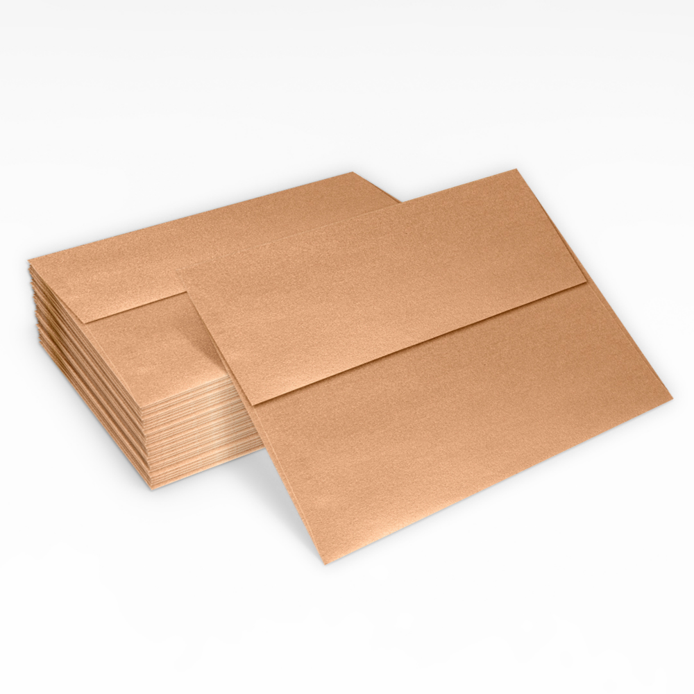 Copper Brown Metallic 32lb A7 Invitation Envelopes (5 1/4 x 7 1/4) with Peel & Seal