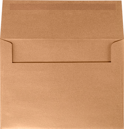 Copper Brown Metallic 32lb A7 Invitation Envelopes (5 1/4 x 7 1/4) with Peel & Seal