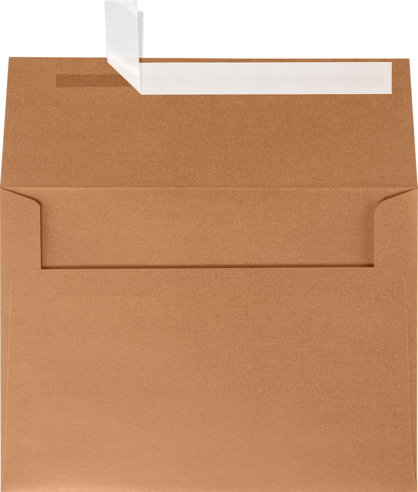 Copper Brown Metallic 32lb A7 Invitation Envelopes (5 1/4 x 7 1/4) with Peel & Seal
