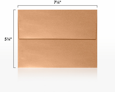 Copper Brown Metallic 32lb A7 Invitation Envelopes (5 1/4 x 7 1/4) with Peel & Seal