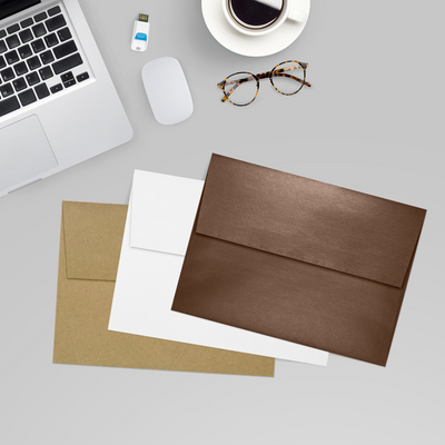 Bronze Brown Metallic 32lb A7 Invitation Envelopes (5 1/4 x 7 1/4) with Peel & Seal