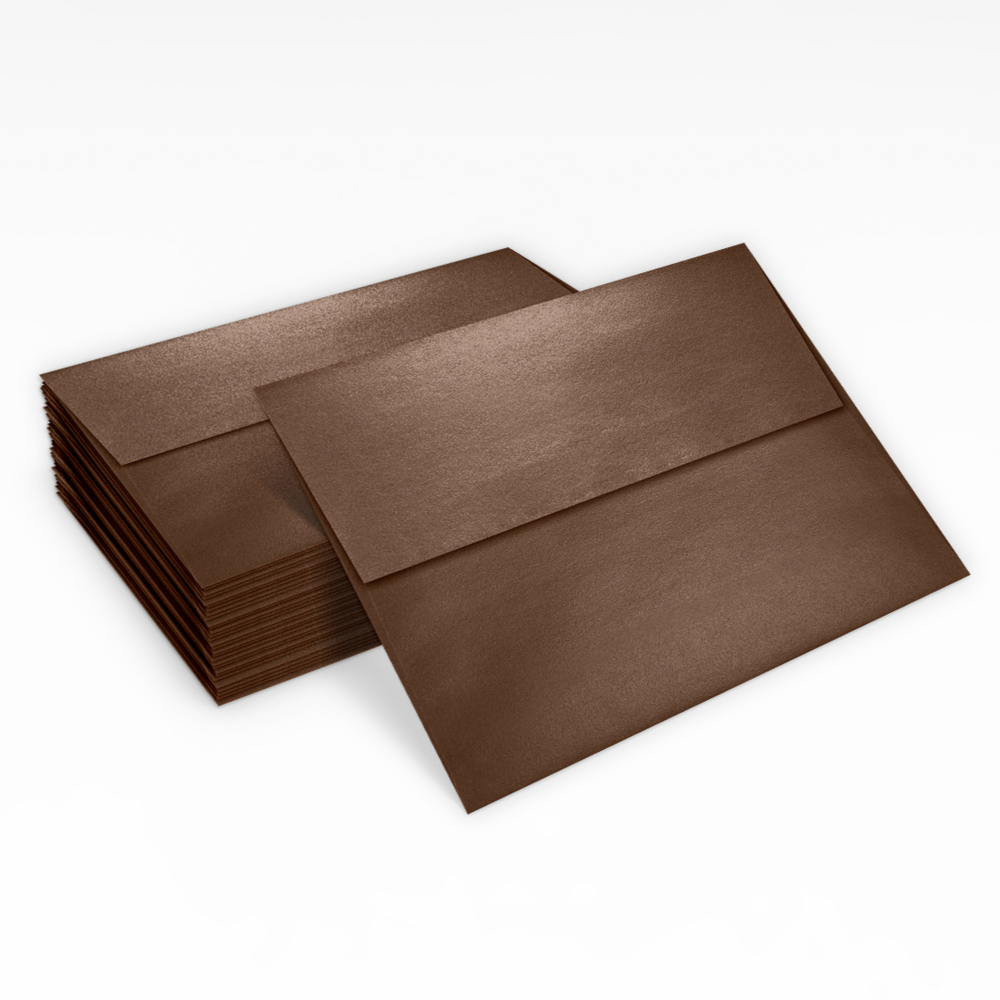 Bronze Brown Metallic 32lb A7 Invitation Envelopes (5 1/4 x 7 1/4) with Peel & Seal
