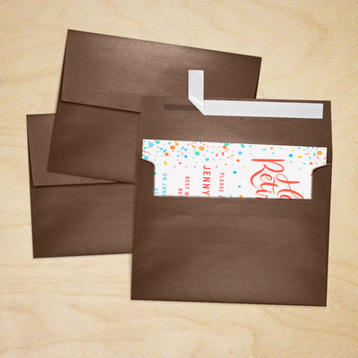 Bronze Brown Metallic 32lb A7 Invitation Envelopes (5 1/4 x 7 1/4) with Peel & Seal