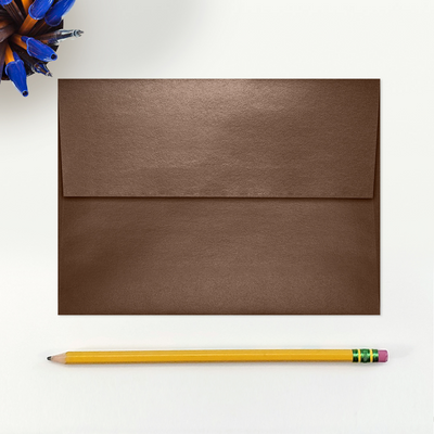 Bronze Brown Metallic 32lb A7 Invitation Envelopes (5 1/4 x 7 1/4) with Peel & Seal