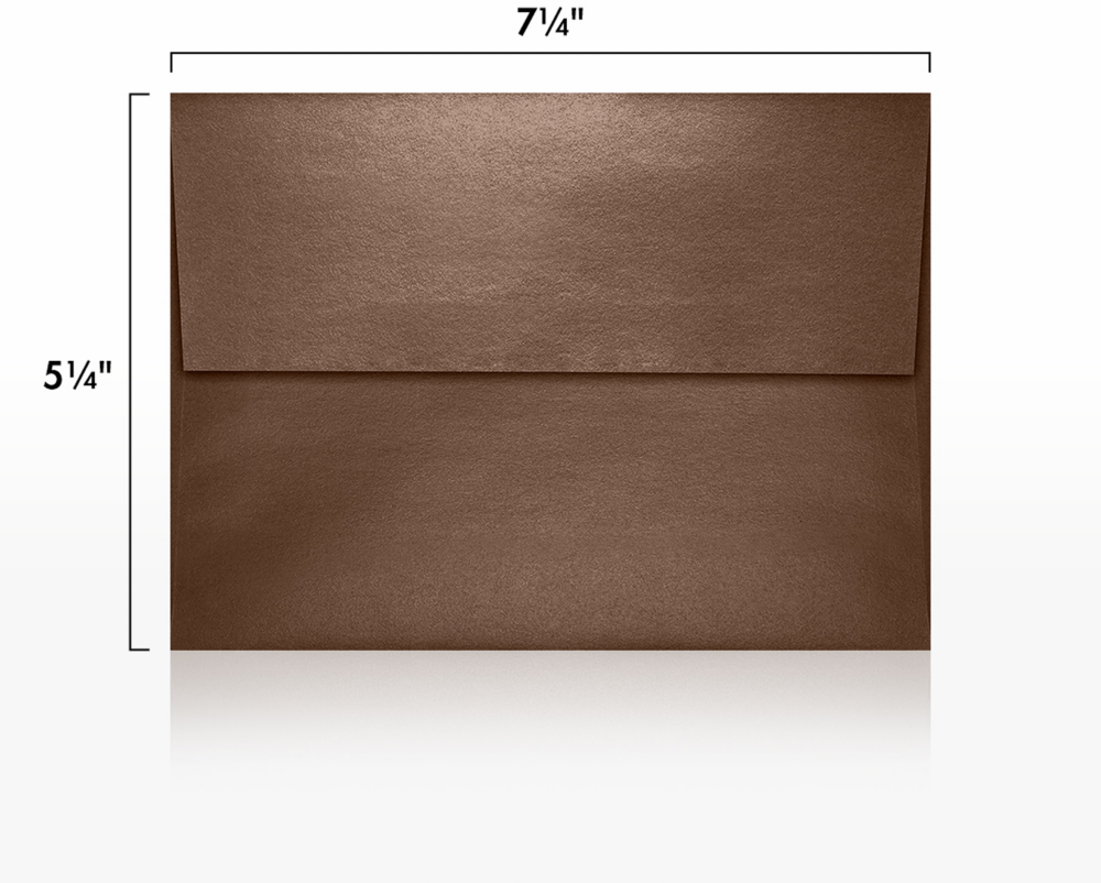 Bronze Brown Metallic 32lb A7 Invitation Envelopes (5 1/4 x 7 1/4) with Peel & Seal