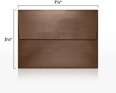 Bronze Brown Metallic 32lb A7 Invitation Envelopes (5 1/4 x 7 1/4) with Peel & Seal