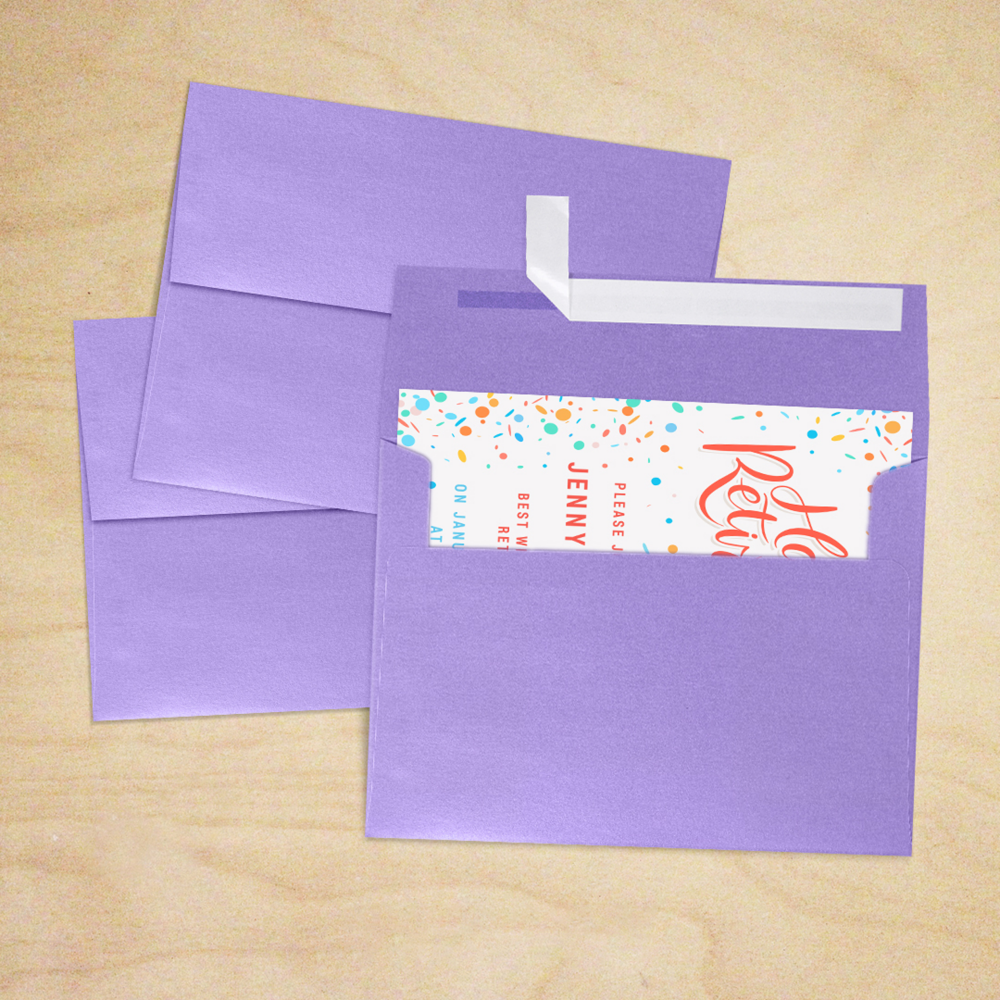 Amethyst Purple Metallic 32lb A7 Invitation Envelopes (5 1/4 x 7 1/4) with Peel & Seal