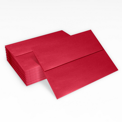 Jupiter Red Metallic 32lb A7 Invitation Envelopes (5 1/4 x 7 1/4) with Peel & Seal