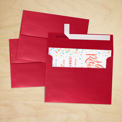 Jupiter Red Metallic 32lb A7 Invitation Envelopes (5 1/4 x 7 1/4) with Peel & Seal