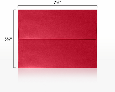 Jupiter Red Metallic 32lb A7 Invitation Envelopes (5 1/4 x 7 1/4) with Peel & Seal