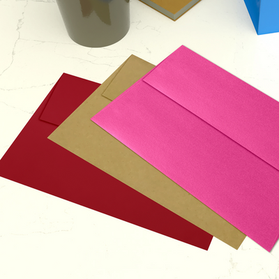 Azalea Fuchsia Pink Metallic 32lb A7 Invitation Envelopes (5 1/4 x 7 1/4) with Peel & Seal