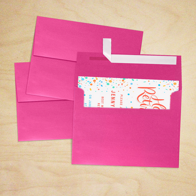 Azalea Fuchsia Pink Metallic 32lb A7 Invitation Envelopes (5 1/4 x 7 1/4) with Peel & Seal