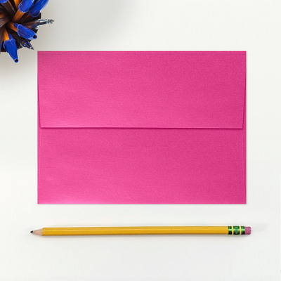 Azalea Fuchsia Pink Metallic 32lb A7 Invitation Envelopes (5 1/4 x 7 1/4) with Peel & Seal