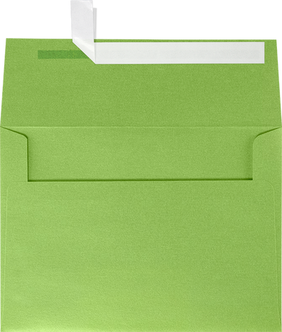 Lime Green Metallic 32lb A7 Invitation Envelopes (5 1/4 x 7 1/4) with Peel & Seal