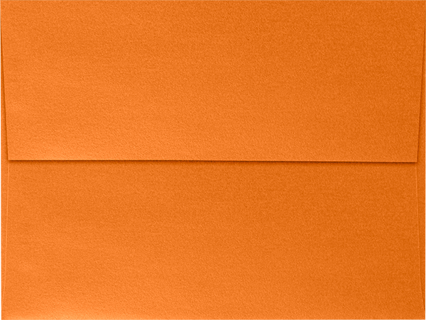 Orange Flame Metallic 32lb A7 Invitation Envelopes (5 1/4 x 7 1/4) with Peel & Seal