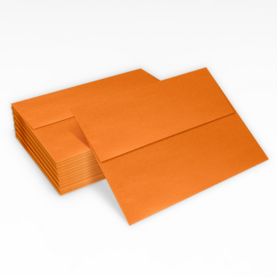 Orange Flame Metallic 32lb A7 Invitation Envelopes (5 1/4 x 7 1/4) with Peel & Seal