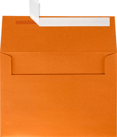 Orange Flame Metallic 32lb A7 Invitation Envelopes (5 1/4 x 7 1/4) with Peel & Seal