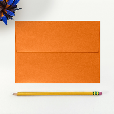 Orange Flame Metallic 32lb A7 Invitation Envelopes (5 1/4 x 7 1/4) with Peel & Seal
