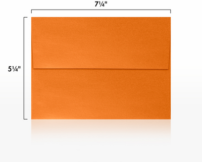 Orange Flame Metallic 32lb A7 Invitation Envelopes (5 1/4 x 7 1/4) with Peel & Seal