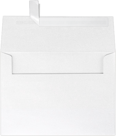 Crystal White Metallic 32lb A7 Invitation Envelopes (5 1/4 x 7 1/4) with Peel & Seal
