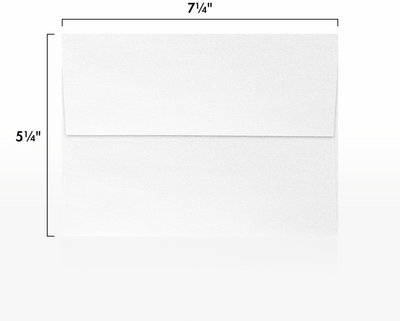 Crystal White Metallic 32lb A7 Invitation Envelopes (5 1/4 x 7 1/4) with Peel & Seal
